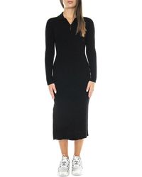 Lacoste - Getailleerde Midi Jurk - Lyst