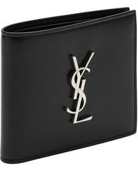 Saint Laurent - Leather Bi-Fold Wallet - Lyst