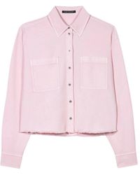 Luisa Cerano - Denim Hemd Mit Ausgefranstem Saum - Lyst