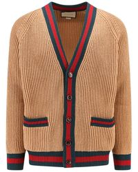 Gucci - Cardigan in lana con dettaglio Web - Lyst