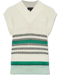 Lacoste - Truien & Vesten ,Katoen Lacy Striped Piqué Sweater Vest - Lyst