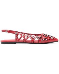 Ash - Slingback Ballerina's Met Puntige Neus En Studs - Lyst