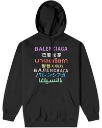 Balenciaga - Schwarzer hoodie mit aufgedrucktem logo - Lyst