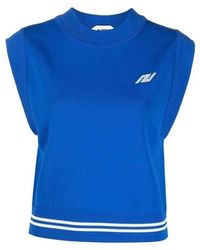 Autry - Truien & Vesten ,Blauw ,Nylon Nylon Gewatteerd Gilet Met Ritssluiting - Lyst