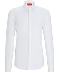 HUGO - Basis Rundhals Langarmshirt - Lyst