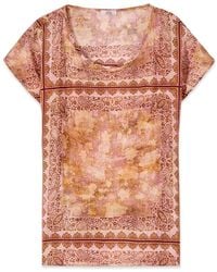 Oltre - Gemusterte Bluse Mit Kimono-Ärmeln - Lyst