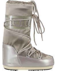 Moon Boot - Platin Satin Icon Glance Stiefel - Lyst