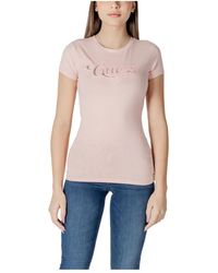 Guess - Rosa kurzarm t-shirt für frauen - Lyst