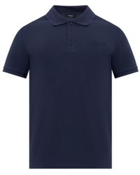 Balmain - Tops ,Blauw ,Katoen Polo Shirt Met Geborduurd Logo - Lyst
