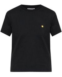 Acne Studios - Tops ,Zwart ,Katoen Face Logo T-Shirt - Lyst