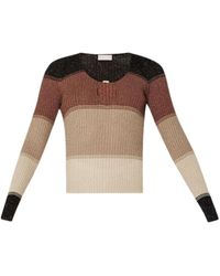 Liu Jo - Truien & Vesten ,Veelkleurig ,Polyester Veelkleurige Gestreepte Trui - Lyst
