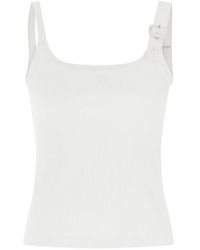 Courreges - Tops ,Wit ,Katoen Buckle 90's Rib Tank Top - Lyst