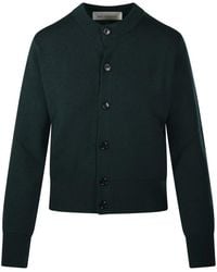 Ami Paris - Truien & Vesten ,Groen ,Wol Adc Ronde Hals Cardigan - Lyst