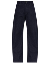 The Attico - Jeans ,Blauw ,Katoen Jeans Met Geborduurd Logo - Lyst