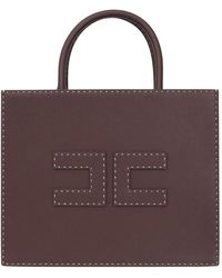 Elisabetta Franchi - Braune shopper tasche mit schultergurt - Lyst