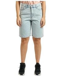 Calvin Klein - Korte Broeken ,Blauw ,Denim Denim Shorts - Lyst