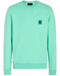 Belstaff - Minimalistischer grüner sweatshirt mit phönix-emblem - Lyst