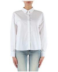 Armani Exchange - Camisa de algodón con bordado de logo - Lyst