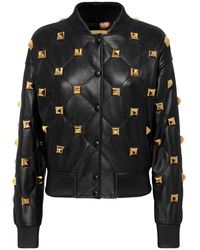 Philipp Plein - Leather Bomber Matelassè Studs - Lyst