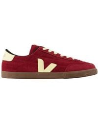 Veja - Schoenen ,Rood ,Suède Vintage Voetbalstijl Eco-Suede Sneaker - Lyst