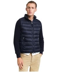 GANT - Jassen ,Blauw ,Polyester Mouwloze Donsbodywarmer - Lyst