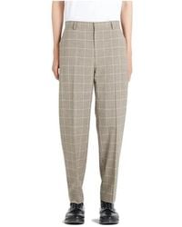Etudes Studio - Broeken ,Bruine Geruite Wijde Pijp Broek - Lyst