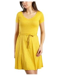 Majestic Filatures Belted Day Dress - Geel
