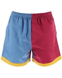 Bode - Color block shorts inspiriert von einer jockeyjacke aus den 50er jahren - Lyst