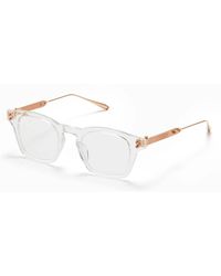 Akoni - Kristallklare Gebürstete Weiße Goldbrille - Lyst