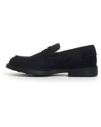 Doucal's - Schoenen ,Blauw ,Suède Blauwe Suède Rubberen Zool Loafer - Lyst