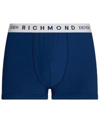 John Richmond - Ondergoed ,Blauw ,Katoen Low-Rise Boxershorts - Lyst