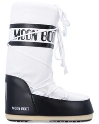 Moon Boot - Schoenen ,Wit ,Nylon Zwart Wit Icon High Nylon Laarzen - Lyst