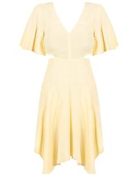 Patrizia Pepe - Mini-kleid mit v-ausschnitt und weiten ärmeln - Lyst