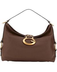 Guess - Braune Schultertasche Aus Kunstleder - Lyst