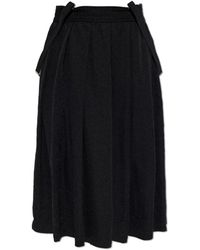 Comme des Garçons - Rokken ,Zwart ,Wol Rok Met Afneembare Bretels - Lyst