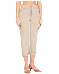 Dondup - Weiße Cropped Jeans Mit Knopfleiste - Lyst