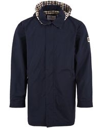 Aquascutum - Jassen ,Blauw ,Polyester Trench Rlg Badge Packable - Lyst