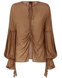 Pinko - Overhemden ,Bruin ,Georgette Blouse - Lyst