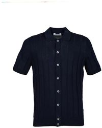 Gran Sasso - Camicia bowling in cotone blu - Lyst