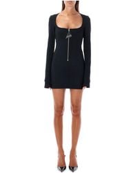 The Attico - Schwarzes mini reißverschluss kleid aw24 - Lyst