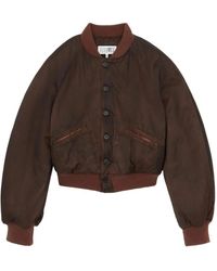 MM6 by Maison Margiela - Bruine Ballonmouw Buitenkleding Jas - Lyst