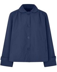 Lolly's Laundry - Jassen ,Blauw ,Elegante Donkerblauwe Jas Met Ronde Kraag - Lyst