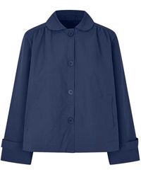 Lolly's Laundry - Jassen ,Blauw ,Elegante Donkerblauwe Jas Met Ronde Kraag - Lyst