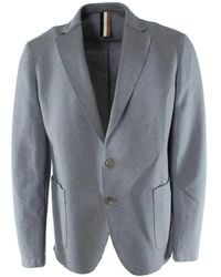 HUGO - Jassen ,Blauw ,Katoen Slim Fit Blazer - Lyst