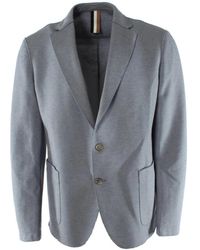 HUGO - Jassen ,Blauw ,Katoen Slim Fit Blazer - Lyst