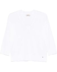 Herno - Truien & Vesten ,Wit ,Katoen Bianco Sweater Stijlvol Ontwerp Zacht Gevoel - Lyst