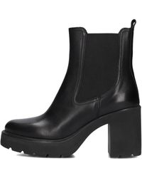 Unisa - Schwarze Chelsea Boots Mit Blockabsatz - Lyst
