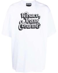 Versace - Logo-print weißes t-shirt - Lyst