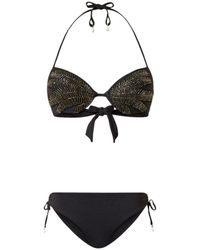 Twinset - Badmode ,Zwart ,Polyester Bikini Met Push-Up Effect - Lyst