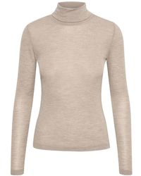 Gestuz - Truien & Vesten ,Wol Zachte Wol Coltrui Zand Melange - Lyst